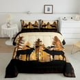 thumbnail image 2 of Feelyou Black Elk Deer Moose Bedding Comforter Set, Western Animal Wildlife Twin Comforter Sets, Retro Buffalo Plaid Reversible Bedding Set, Microfiber Bedroom Decor, 2pcs, 2 of 8