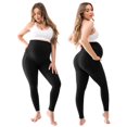 thumbnail image 2 of Leggings de maternidad Walifrey de cintura alta con bolsillos, negro, talla L, 2 of 7