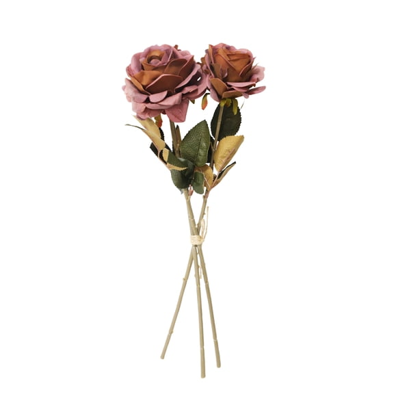 My Texas House Fall Faux Rose Bundle, Light Brown, 20"