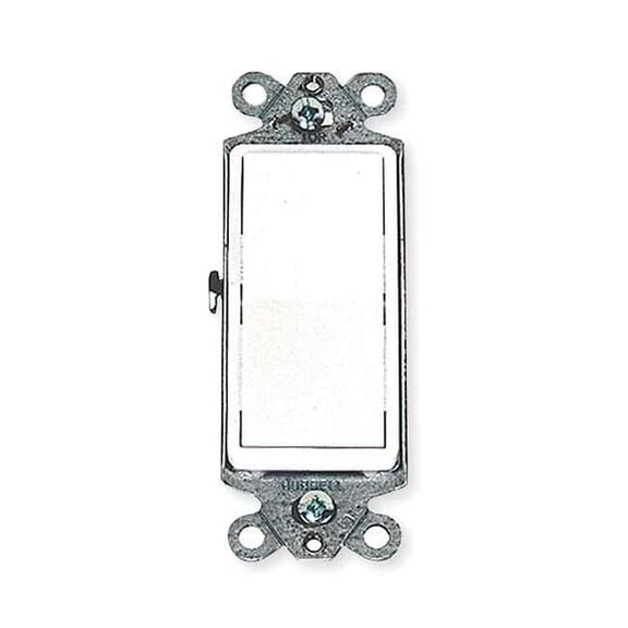 Hubbell Kellems DS120W 1 Pole, 120 to 277 VAC, 20 Amp, Commercial Grade Rocker Wall Switch