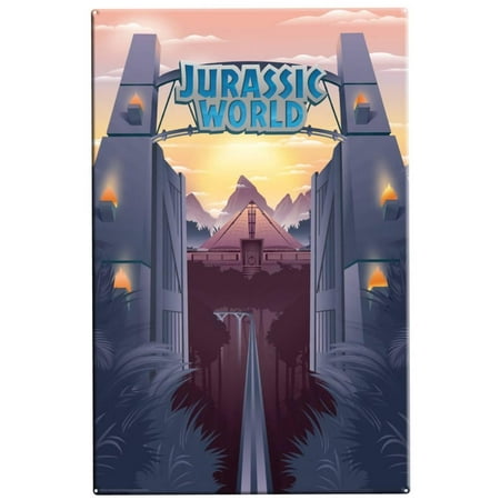 Factory Sign - Jurassic World - Park Gates Tin Sign - 11x16
