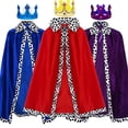 thumbnail image 1 of Capa navideña roja, azul y morada para fiesta entre padres e hijos del príncipe rey de Halloween, 1 of 5
