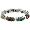 thumbnail image 2 of Falari Vintage Acrylic Crystal Antique Silver Stretch Bracelet, 2 of 4