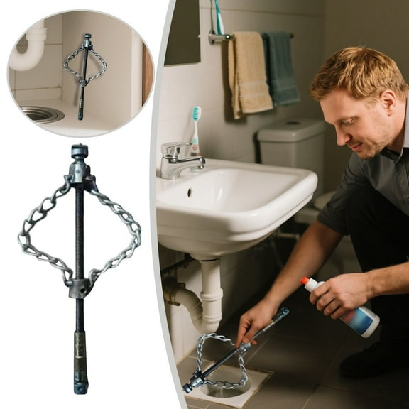 Flexible Tube Cleaning Knocker Rotary Cable Sewer Dredge 16mm Flex-Shaft Descaling Chain for Pipe Maintenance Drain Cleaning Tool Oil Pollution Removal and Pipeline Blockage Drilling