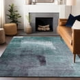 thumbnail image 3 of HomeRoots 665298 5 x 8 ft. Teal Ivory & Purple Abstract Washable Machine Made Rectangle Area Rug with UV Protection, 3 of 7
