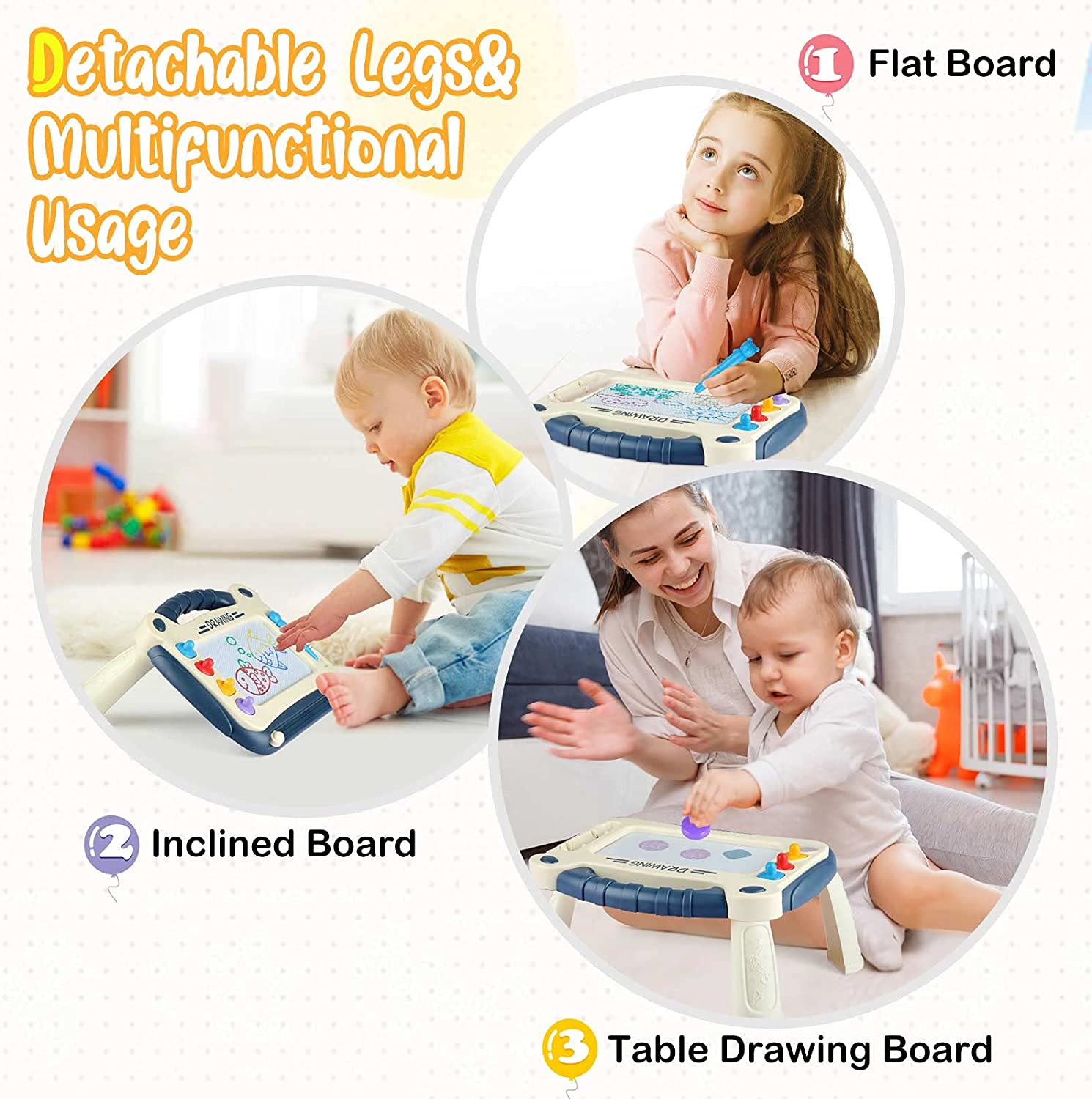 Playkidz 2 pack Color Doodler Magnetic Drawing Board Toy for Kids, Large  Doodle Board Writing Painting