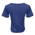 thumbnail image 4 of WCJM Women's Short Sleeve Loose Casual T-Shirt Tee Tops Twist Knotted Women's Short Sleeve T-Shirt Women's Soft Workout Slim Casual Short Sleeved V Neck Crop Tops, 4 of 5