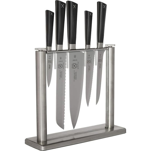 Mercer Culinary Züm 6-Piece Forged Block Knife Set, Stainless Steel/Glass