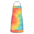 thumbnail image 3 of Anti-Fouling Belt Pocket Elasticated Apron - Non-Slippery Non-Fading Non-Shrinking Non-Crinkly Water-Repellent Mediumvioletred Tie Dye Background Rainbow Colors, 3 of 8