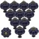 thumbnail image 1 of 12 pomos de cerámica vintage para gabinete con diseño de calabaza azul marino, tiradores de cajón vintage y, 1 of 5