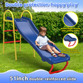 thumbnail image 6 of Mersco 3-in-1 Swing Set for Backyard with Slide , Heavy Duty 550lbs Metal Outdoor Swing Stand, Contain 1 Saucer 32" and 1 Belt Seat 26.2" ,Slide for Playground, Backyard Playset, 6 of 10