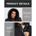 thumbnail image 3 of Women's Parka Coat Hooded Warm Parka Jacket Long Winter Coat with Fleece Lined (Black, Small), 3 of 8