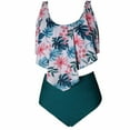 thumbnail image 6 of Utoimkio Family Swimsuits Matching Set Tummy Control Two Piece Bathing Suits Floral Print Ruffled Swim Tank Top with Bikini Swim Shorts Summer Tankini Swimwear, 6 of 8