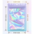 thumbnail image 6 of SJPACK Holographic Mylar Bags, 200 Pack Smell Proof Bags Resealable Food Storage Bag for Sample Snack Cookies Jewelry (Purple Blue 4*6''), 6 of 7