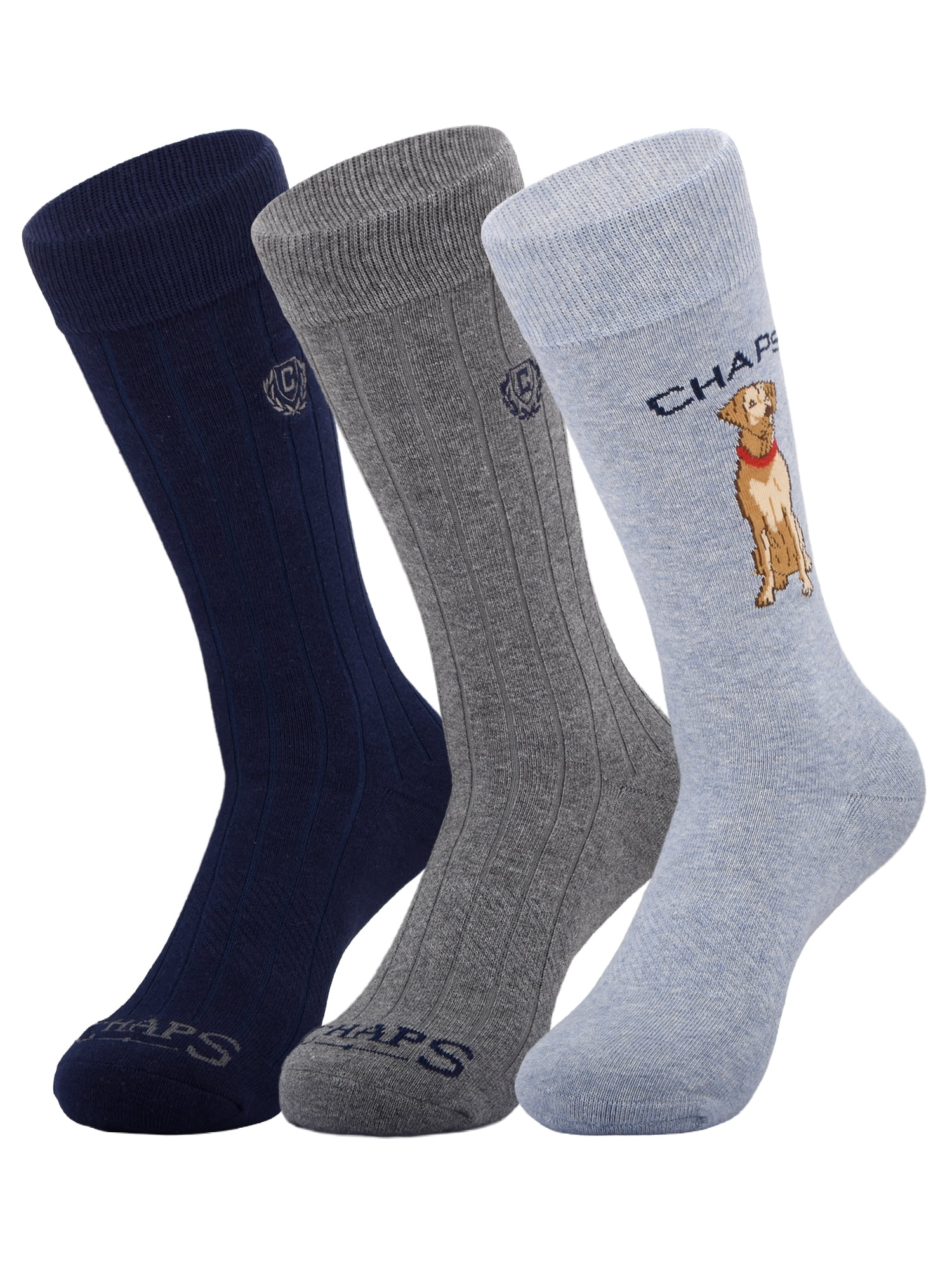 Chaps Embroidery Crews 3-Pack Men's Sock Size 10-13