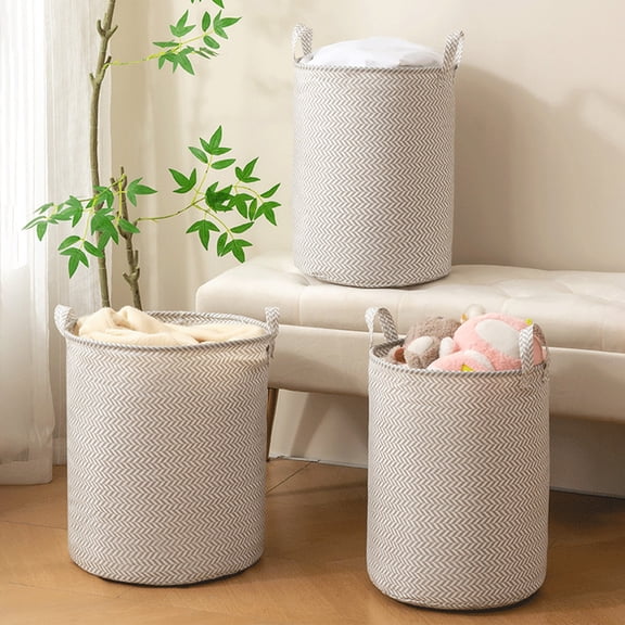 Laundry Hamper Storage Basket Gray Nonwoven Fabric • Folding Dirty Clothes Organizer • Bathroom Laundry Room Versatile Bin • Built-in Carry Handles