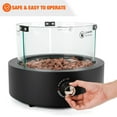 thumbnail image 5 of OUTDOOR LIVING Premium Fire Pit with Lava Rocks, Glass Wind Guard, Smokeless Propane Gas Fireplace with 5FT Hose for Patio Backyard Outdoor, FP038 Black Round, Side-Mounted, 5 of 5