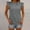 Gray, variant on Ruffle Cap Sleeve Sleeveless Tee, Women's Solid Round Neck Fitted Summer Blouse