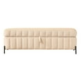 thumbnail image 5 of GZXS 49" Wide Velvet Storage Bench with Hidden Compartment, Beige Upholstered Ottoman with Black Metal Legs, Easy to Assemble, 5 of 6