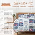 thumbnail image 6 of King 4 Piece Bedding Set Nautical Anchor Swim Rings Compass Soft Breathable Duvet Cover and Pillowcase, Retro Ocean Starfish Whale Duvet Cover Set Bed Sheets for Bedroom Dormitory Guest Room, 6 of 9