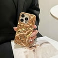 thumbnail image 2 of Case for iPhone 14 Pro Max,Luxury Plating Water Wrinkles Design Plating Frame Cute Lovely Girly Woman Shockproof Soft Silicone Protection Phone Case for iPhone 14 Pro Max,6.7 inch (Gold), 2 of 11