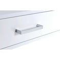 thumbnail image 6 of Benzara Rectangular Two Drawers Wooden Desk with Saw horse Metal Legs, Silver and White, 6 of 6