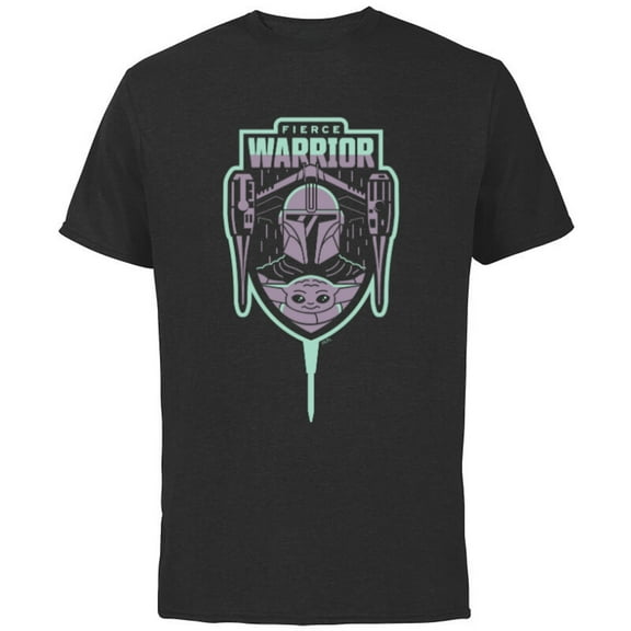 Star Wars The Mandalorian Season 3 Grogu Fierce Warrior N-1 - Short Sleeve Cotton T-Shirt for Adults - Customized-Black