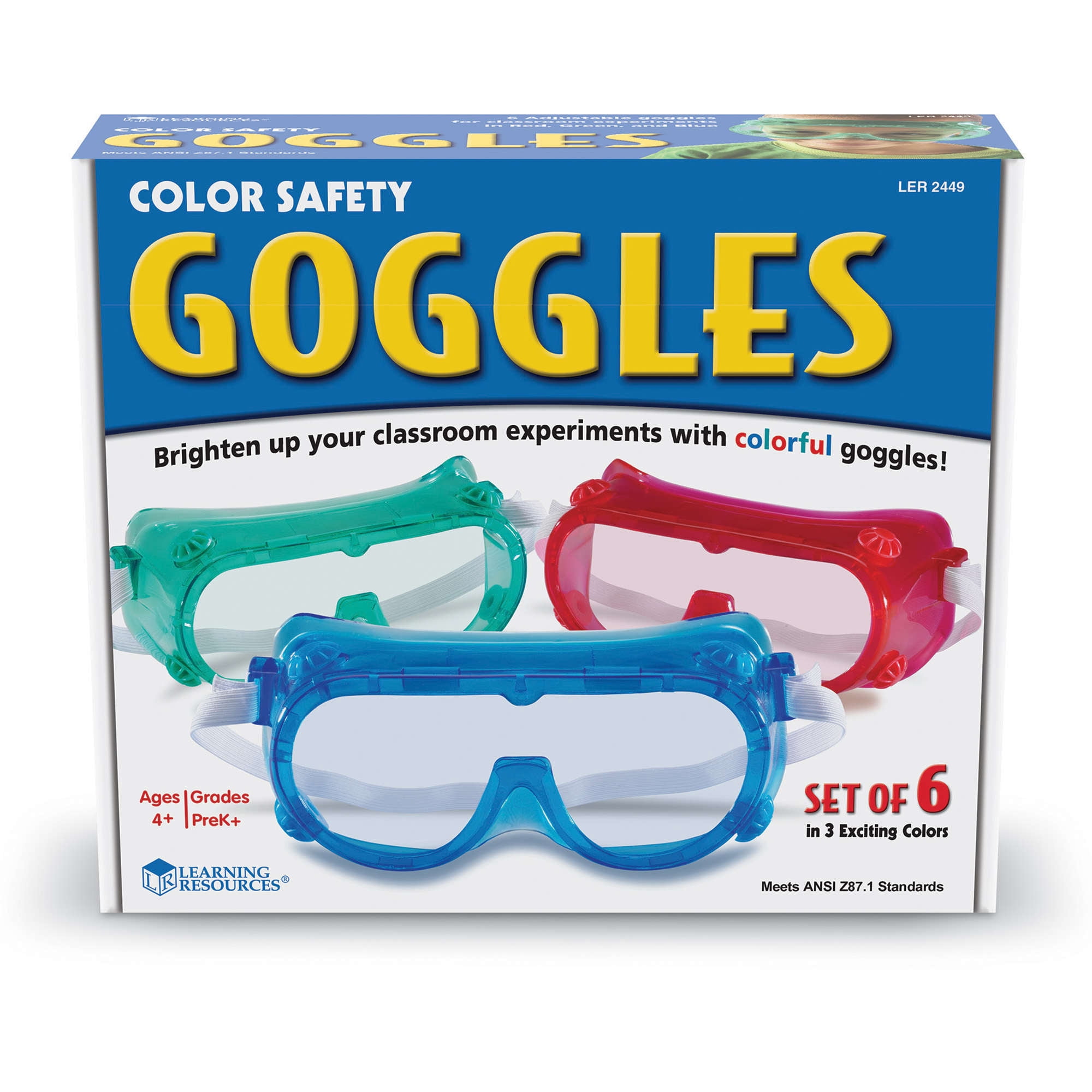 Learning Resources Colored Safety Goggles, Classroom Supplies, Ages 8+, LER2449