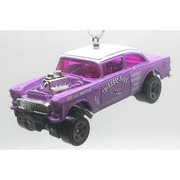 Christmas Ornament for 1955 Chevy Bel Air Gasser Purple White