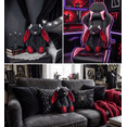 thumbnail image 2 of Black Plush Bunny Stuffed Animal with Red Spider Web Patterned Long Ears & Bows, Soft Floppy Ear Gothic Bunny Plushie Toys Gift for K'ids Teen Bedroom Decor, 2 of 4