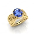 thumbnail image 3 of Shree Jewelrs Original Certified Natural Blue Sapphire (Neelam) Ring - 6.75 Carat Certified Handcrafted Ring Jupiter Ring, PANCHDHATU Gold Plated Ring for Men and Women, 3 of 5