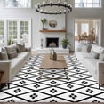 thumbnail image 5 of Minimalist Art Area Rug 6x9 Washable Rug Non Slip Black White Boho Abstract Floral Lattice Large Area Rug Soft Stainresistant Indoor Carpet for Living Room Bedroom Home Office Dining Room Nursery, 5 of 9