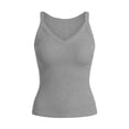 thumbnail image 7 of Aboser Womens Basic Camisole Y2k Clothes Ribbed Knit Sleeveless Undershirts Slim Fit V Neck Cami Shirts Going Out Tops Comfy Soft Layering Shirt, 7 of 7