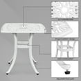 thumbnail image 5 of IVV 21" Square Patio Dinning Table, Outdoor Cast Aluminum End Table Side Table with 2" Umbrella Hole, White, 5 of 10
