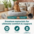 thumbnail image 6 of FurHaven 45" Calming Donut Dog Bed for Large Dogs, Round Plush Donut with Soft Filling for Snuggling Comfort, Removable Washable Cover, Jumbo XL, Shaggy Faux Fur, Mist Gray, 6 of 10