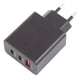 thumbnail image 3 of Adaptador de corriente PD65W, cargador de pared, carga rápida de 3 puertos con cable, bloque de carga, enchufe europeo de 100-240V para teléfono, 3 of 5