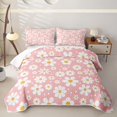 thumbnail image 2 of Erosebridal Simple Daisy Prints Quilt Full,Cute Floral Full Bedspread Sets For Girls,3pcs, 2 of 7