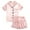 Pink/Love Heart, variant on SILVERCELL Kids Girls Boys Satin Pajamas Sets Short Sleeve Button-Down Sets Sleepwear Soft Lounge PJs 5-14Y