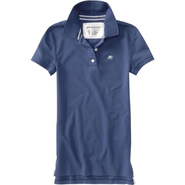 Aeropostale Womens Uniform A87 3 Button Polo Shirt, Azul, X-Small