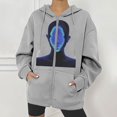 thumbnail image 2 of Chaqueta con capucha Punk suelta con cremallera y estampado de Halloween para mujer, abrigo, sudaderas con capucha, abrigo Pompotops qwe15510, 2 of 8