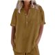 thumbnail image 5 of Ropa para adolescentes,Conjunto de top y pantalón corto de manga corta holgado e informal para mujer, 100 % poliéster, cuello en V, ideal para el hogar, sopatenor, 5 of 9