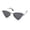 Silver Black, variant on Womens Metal Rim Triangular Pimp Style Cat Eye Sunglasses Pink Purple