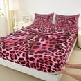 thumbnail image 3 of jejeloiu Kawaii Girls Bowtie Bed Sheets,Leopard Print Bow King Sheets,Pink Bow Knot Sheet Set For Kids,Breathable Home Decor,4 Pieces, 3 of 7