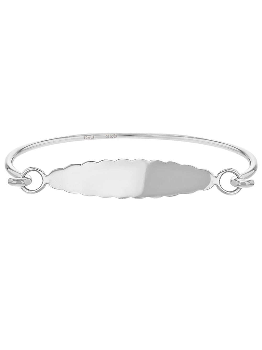 925 Sterling Silver Identification Oval Tag ID Bracelet for Children 5.5" 