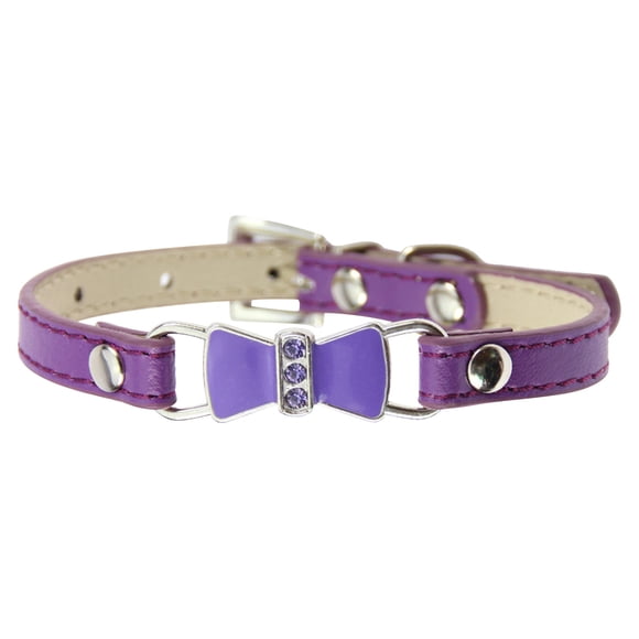 Adjustable Bow Knot Flash Dog Collar, Pu Leather Cat Collar with Diamond Decoration, Reflective Pet Collar for Safety, Stylish Collar for Small And Medium Dogs And Cats