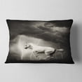 thumbnail image 2 of Designart White Horse under Thunder Sky - Animal Throw Pillow - 12x20, 2 of 5
