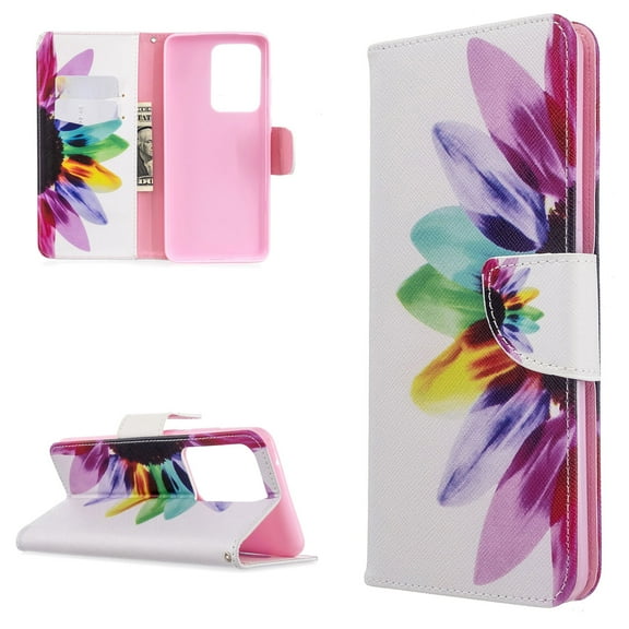 Galaxy S20  Case Wallet, Allytech Colorful Pattern Case PU Leather Slim Kickstand Folio Flip Anti-Scratch Shockproof Full Protection Cards Holder Case Cover for Samsung Galaxy S20 Plus, Sunflower