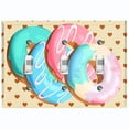 thumbnail image 1 of Metal Light Switch Plate Cover Colorful Retro Doughnuts Beige Heart Wallpaper CAK038, 1 of 13