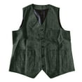 thumbnail image 4 of APEXFWDT Men Casual Suit Vest Retro V Neck Herringbone Vest Formal Dress Vest Waistcoat for Business Wedding,XXL,Army Green, 4 of 4