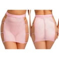 thumbnail image 3 of Xnihocha Womens See Through Mesh Mini Skirt With Shiny Rhinestones Bodycon Style For Clubbing And Party Pink M, 3 of 6